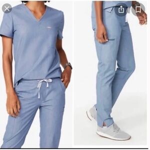 Figs SET Yola Pants Catarina Top  Heather Indigo Size S/T